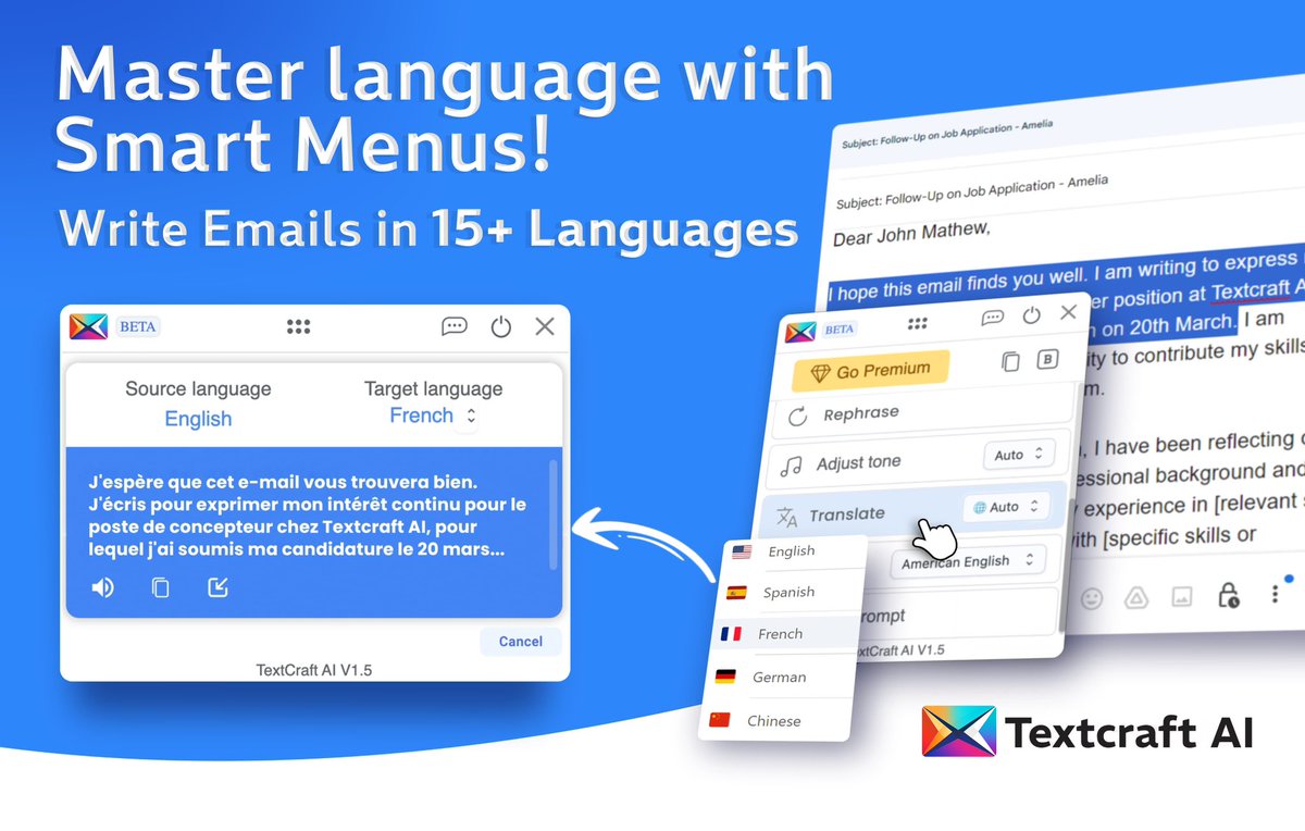 TextCraft39466's tweet photo. 🚀 Exciting News! Version 1.5 is here! Experience our enhanced smart menu with advanced grammar correction, translation support, and more. Download it today and elevate your writing game! 📚💻 visit https://t.co/5k5HBbeWb9
 #Upgrade #SmartMenu #GrammarCorrection https://t.co/bkgaYaBEkN