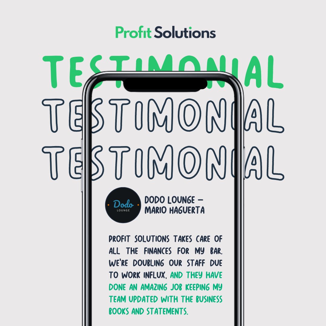 ProfitSolPro's tweet image. Dodo Lounge owner, Mario Haguerta, is singing praises for Profit Solutions! 🌟 Mario commends the stellar work in keeping the team informed with precise business books and statements. 🚀 

#profitsolutions