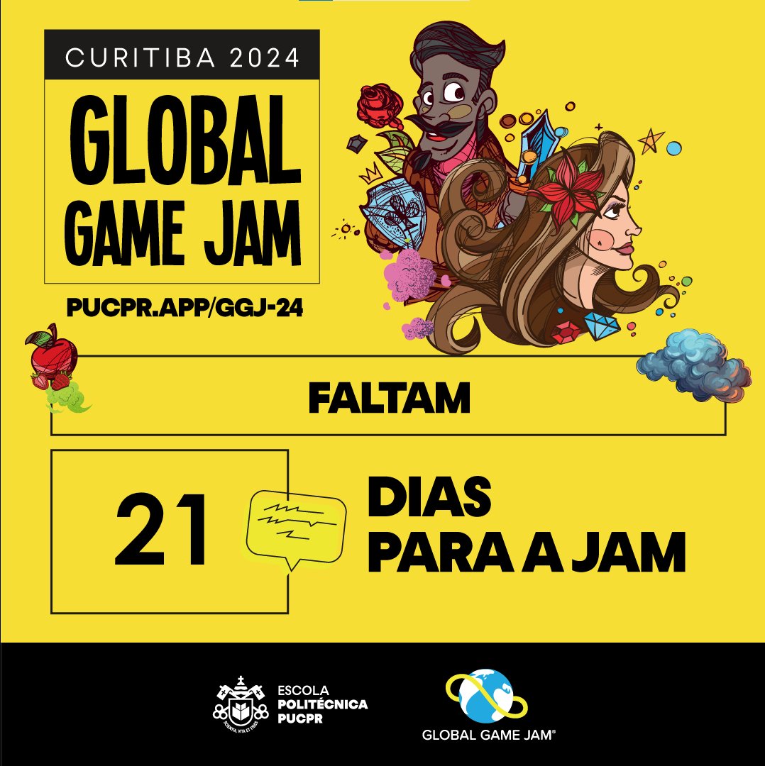 ggjpucpr's tweet photo. Já está preparado para a @globalgamejam em Curitiba?
O evento é em EXATAS 3 semanas lá na @PUCPRoficial !
Venha passar um fim de semana dedicado à criação de jogos junto com a gente!
AS VAGAS ESTÃO ACABANDO, inscreva-se em: https://t.co/0qtAvdNs3W
#ggj24 #ggjcwb https://t.co/OhP4UL020N