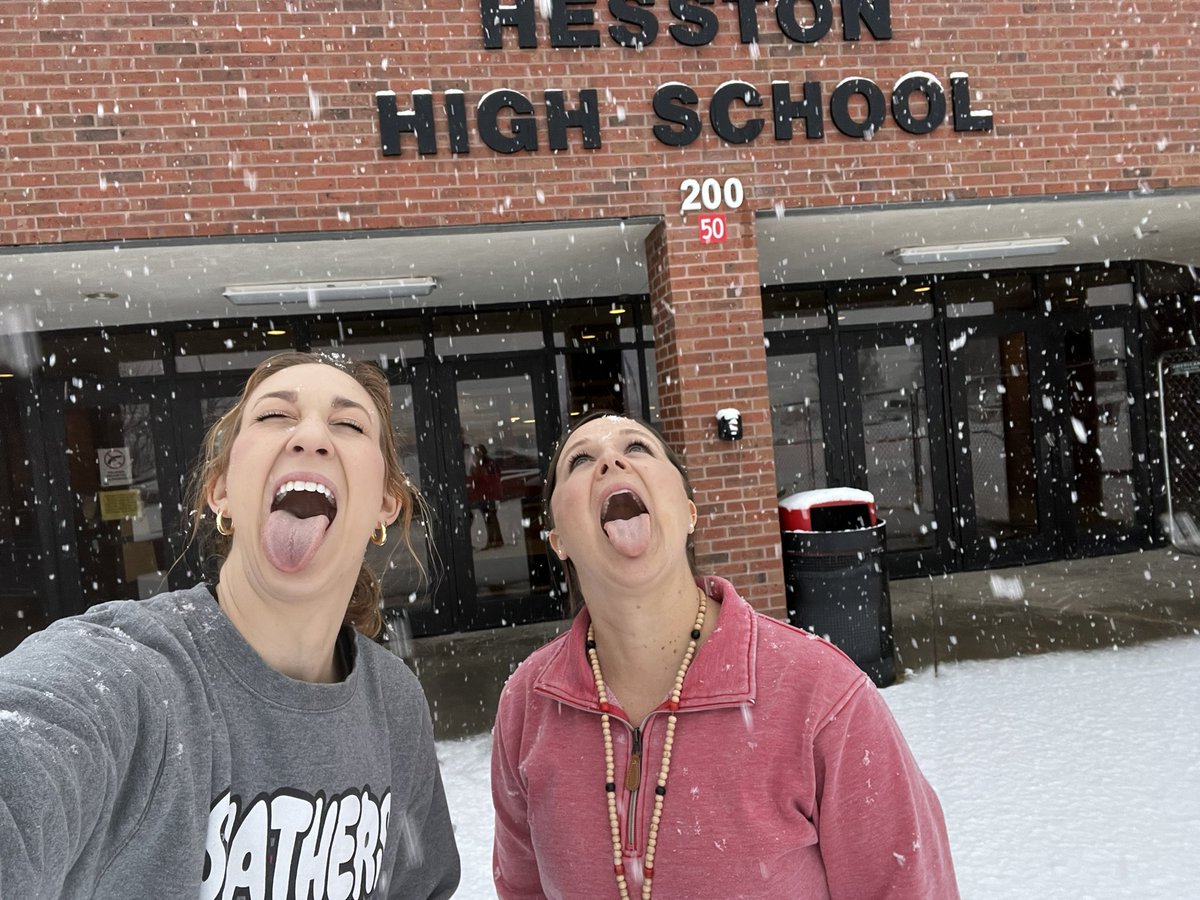 Hesston Counselors and Officer Frick finding the fun in a snowy school day! ❄️ 

#snowflakes #swathers #hesston