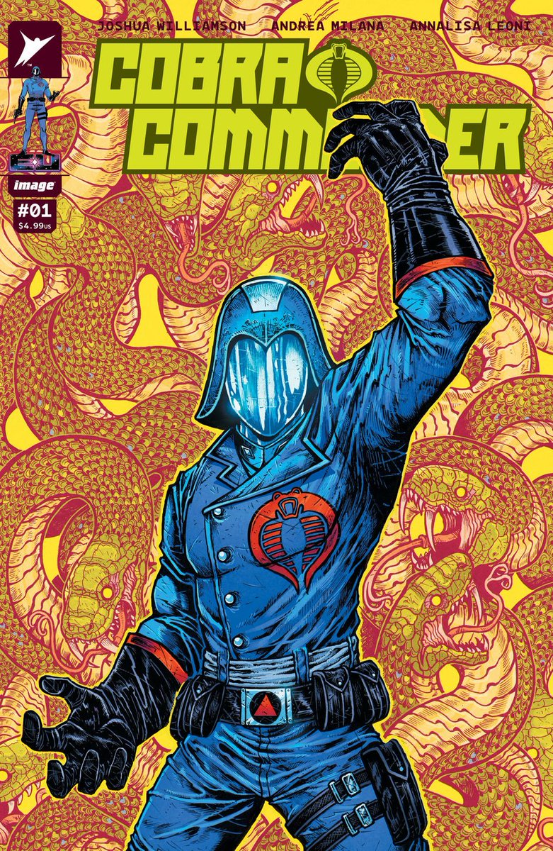 Talking_Joe's tweet photo. G.I. Joe: Cobra Commander # 1 Maria Wolfe Rupp's Exclusive
Cobra Commander #1 
Available with the trade dress and as a set of 2 with a foil virgin art cover 

Cover Art by Maria Wolfe
Trade dress: Limited to 1,000 copies
Virgin foil cover: Limited to 1,000 copies
Link below https://t.co/WxxSP9yp8r
