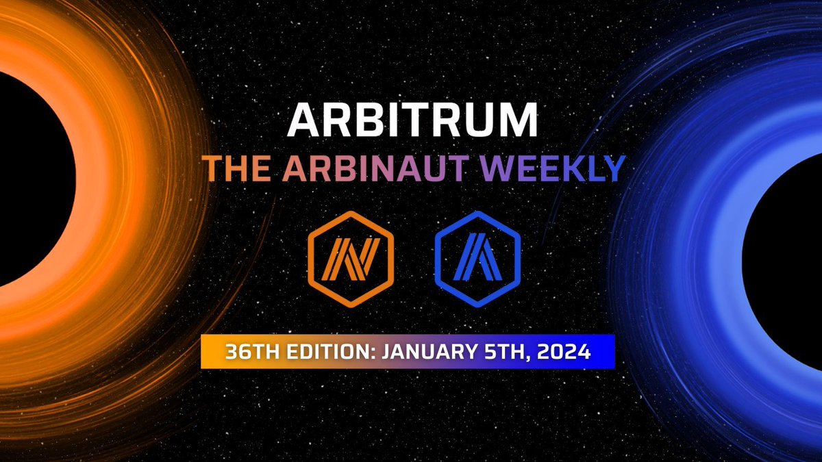 Happy Friday Arbinauts! 

For our 36th edition, we highlight ecosystem developments, community news, opportunities and welcome exciting projects launching on Arbitrum this week!  🗞 

Let's dive in! 🧵👇 #WeeklyArbinaut