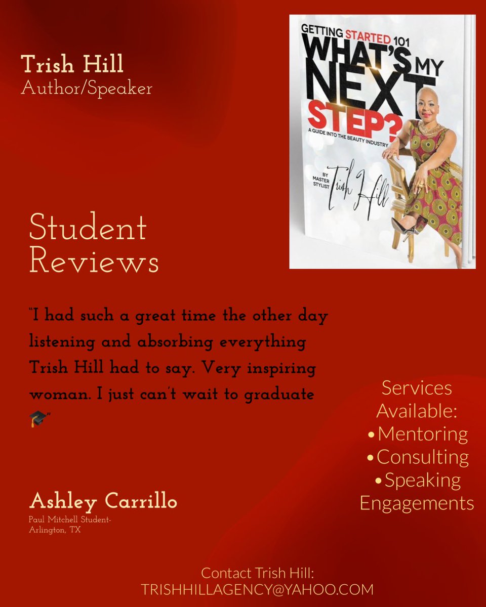 Nvious_trish's tweet photo. Are You seeking a Speaker to come to Your School? 
Are Your Students in need of some Motivation?
Trish Hill’s Calendar is now OPEN for 2024. 
Email Us today at: TRISHHILLAGENCY@YAHOO.COM
#iamtrishhill #gettingstarted101 #whatsmynextstep #students #schools #motivationalspeaker https://t.co/l7xoWNGmEZ
