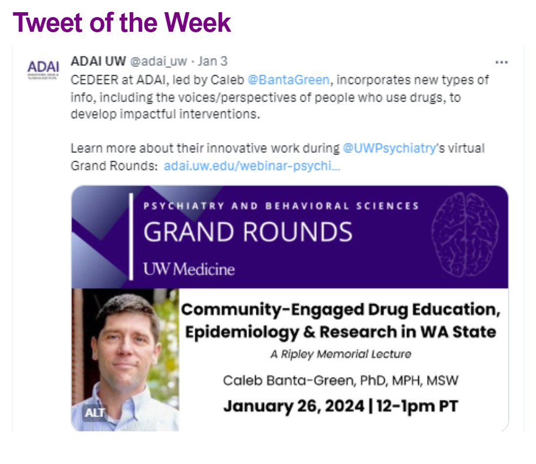 ADAI UW (@adai_uw) on Twitter photo 🎶Looks like we maaade it!🎶Our first "Tweet of the Week" in the <a href="/UWPsychiatry/">UW Psychiatry</a> newsletter! Woooo, congrats, us!
While you're celebrating our awesome achievement, don't forget to register for Dr. <a href="/BantaGreen/">Caleb Banta-Green</a>'s upcoming Grand Rounds! Info: adai.uw.edu/webinar-psychi… 🎶Looks like we maaade it!🎶Our first "Tweet of the Week" in the <a href="/UWPsychiatry/">UW Psychiatry</a> newsletter! Woooo, congrats, us!
While you're celebrating our awesome achievement, don't forget to register for Dr. <a href="/BantaGreen/">Caleb Banta-Green</a>'s upcoming Grand Rounds! Info: adai.uw.edu/webinar-psychi…