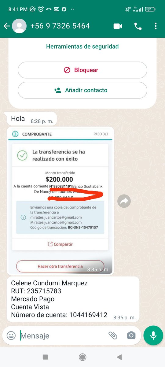 nancyaxe's tweet photo. @Carabdechile @PDI_CHILE Les informo que hay una persona estafando haciendose pasar por Carabineros,comprando cosas por facebook según el hace transferencia pero no se realiza y luego le pide a uno transferir $50 mil para liberar la supuesta transferencia 😰 https://t.co/FjcxloF5Dg