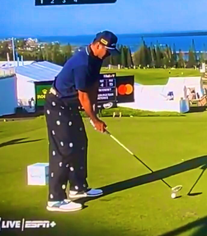 Jason, Jason, Jason, did you check the mirror before walking out like that?  #FashionFails #golflife #GolfWear #Golf #LIVGolf #PGATour #HawaiiFiveO