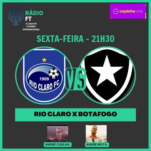avcnarrador's tweet photo. CHEGA MAIS NARRO AGORA NA @RdFootballTotal RIO CLARO X BOTAFOGO PELA Copinha comigo na narração e comentários do André mota chega mais #CopinhaNaFT https://t.co/64DVEy5ce7 https://t.co/1mTPeJ9ksu