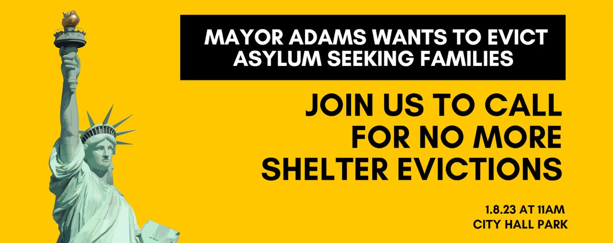 Tomorrow, the mayor wants to start evicting 3,500 families with children from shelters in the middle of winter -- disrupting students' lives, uprooting them from their shelters, and creating unnecessary hardship. We can't let that happen. #EndShelterEvictions now.