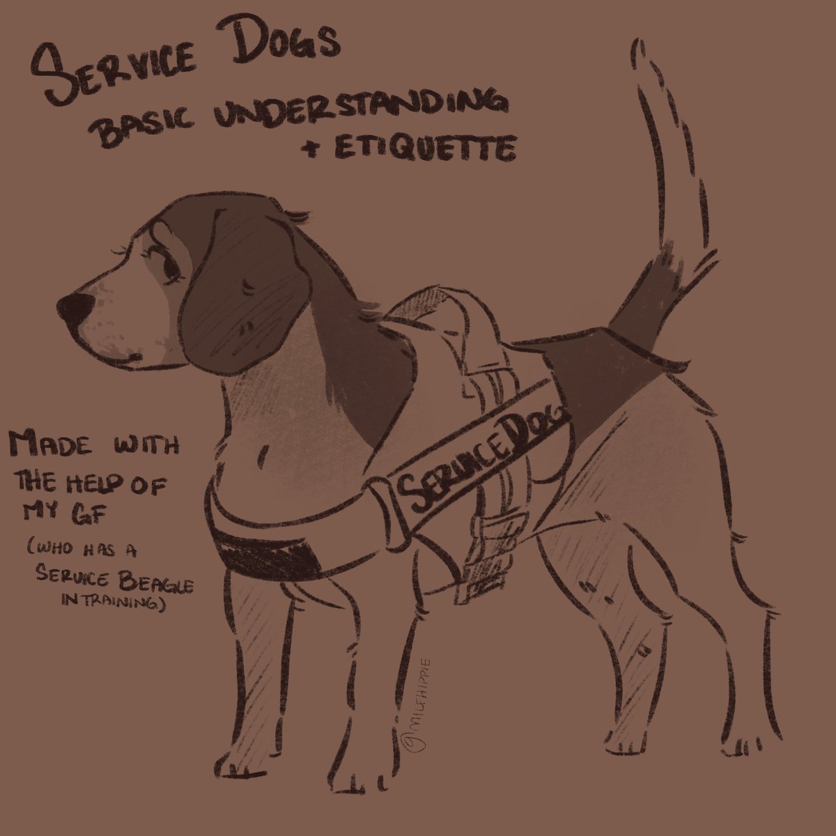 MilfHippie's tweet photo. How to interact with a service dog! A thread! 
- How to identify
- Proper Etiquette 
- Their importance to disabled handlers
- Their many purposes
- How to spot a fake service dog and what to do
- Difference between ESA's and Service Dogs
+ More Basic Information https://t.co/ckKb8jlopa