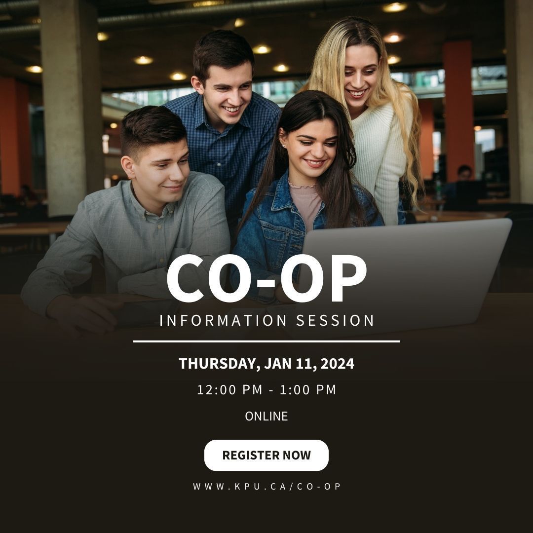 KPUcdc's tweet photo. Ready to turn classroom knowledge into real-world skills? Join us for our upcoming online co-op info session and discover how co-op can jumpstart your career.
Don't miss this chance. Learn how to secure a spot now at https://t.co/DbJbV06ERv
#kpu #kpucdc #kpucoop #kpustudents https://t.co/tfbDqQCMFp