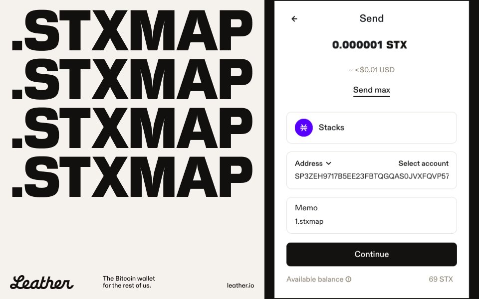 .bitmap on Stacks?

Transactions on Stacks are heating up again with the launch of .stxmap, a metaprotocol from the <a href="/stx20official/">Stx20.com</a> team that allows you to claim ownership of a Stacks block.

But before you mint, here's an important PSA 🚨