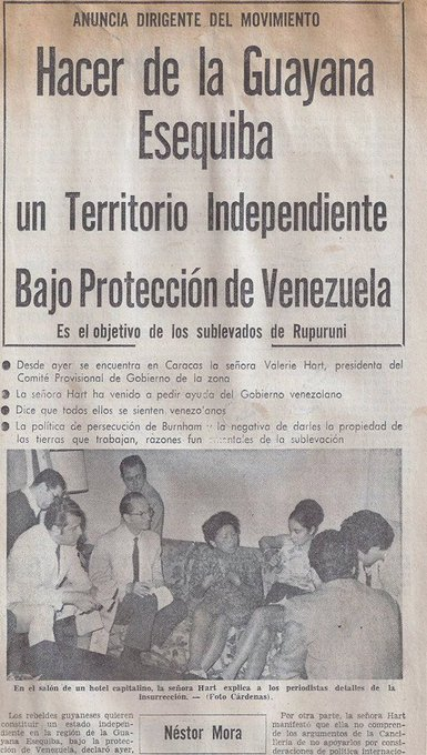 Diario @ElNacionalWeb #5Ene 1969 Valerie Hart en Caracas pidió apoyo de Venezuela #Esequibo #Rupununi #UnDiaComoHoy #05Ene #Mimapa