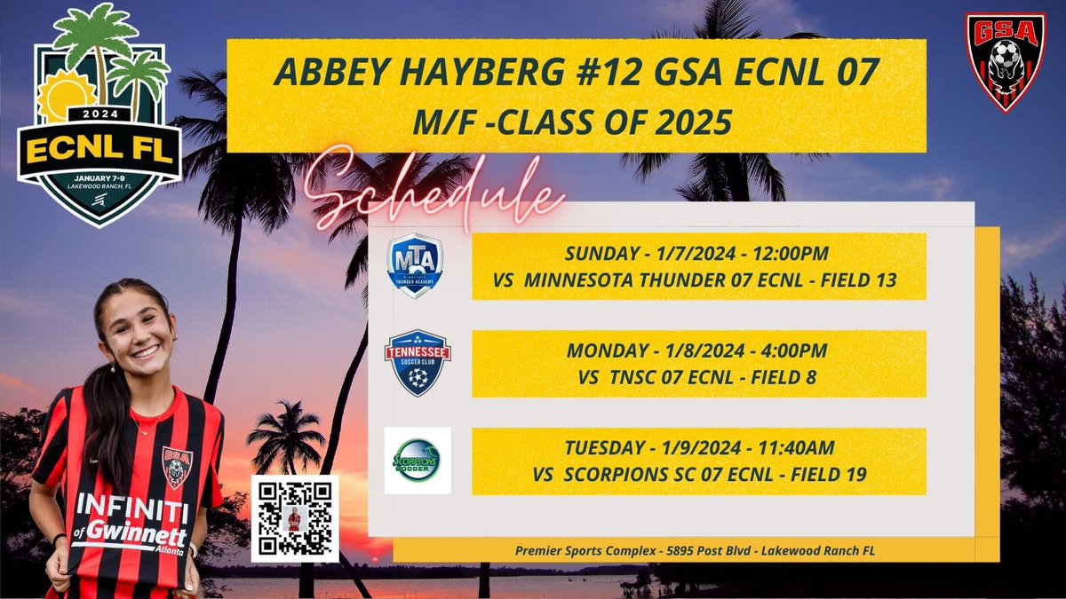 abbey_hayberg's tweet photo. Almost game time!  Come watch me and my team hit the pitch once again in sunny FLA ☀️🌴⚽️  @Gsa07gECNL @ImYouthSoccer @TopDrawerSoccer @TheSoccerWire @JREskilson @ECNLSoutheast @justwsports @onlyGplatform @PrepSoccer @ImCollegeSoccer https://t.co/aIBdI52oPp