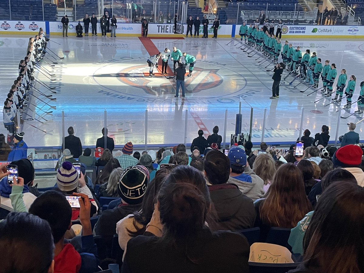 memheller's tweet image. So many little girls here wearing their youth hockey jerseys. A dream come true.