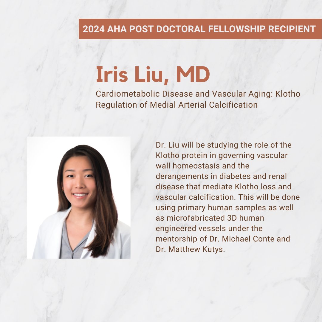 Congratulations to our amazing Vascular Surgery Residents, Dr. Curtis Woodford and Dr. Iris Liu, who have received the AHA Postdoctoral Fellowship! We are so proud of you both! 🎉 @iris_h_liu @woodfordc