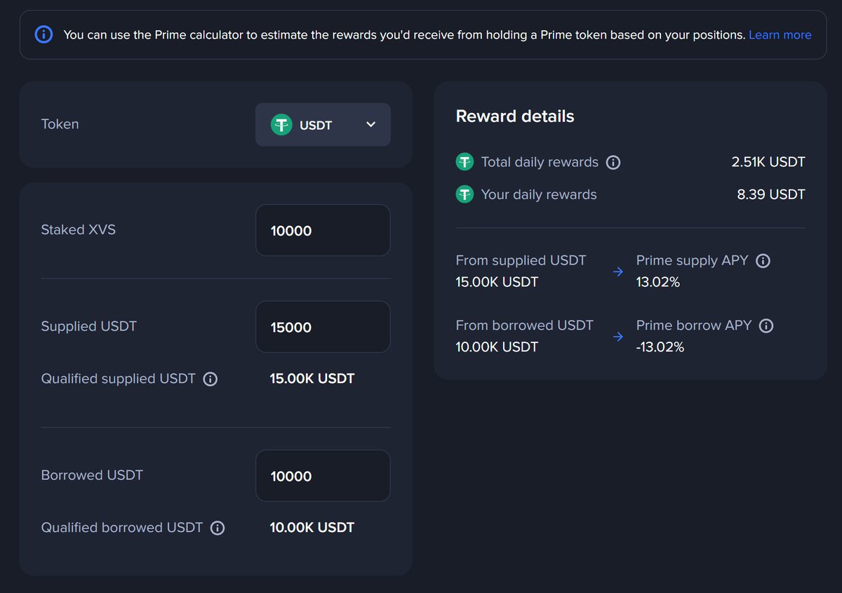 🌟 The @VenusProtocol Prime Calculator feature has now been deployed to the  Venus UI! 🧑‍🌾 Explore this innovative tool for optimizing your #DeFi  strategies with #VenusPrime Give it a try here👇 https://t.co/V2koFCrale #