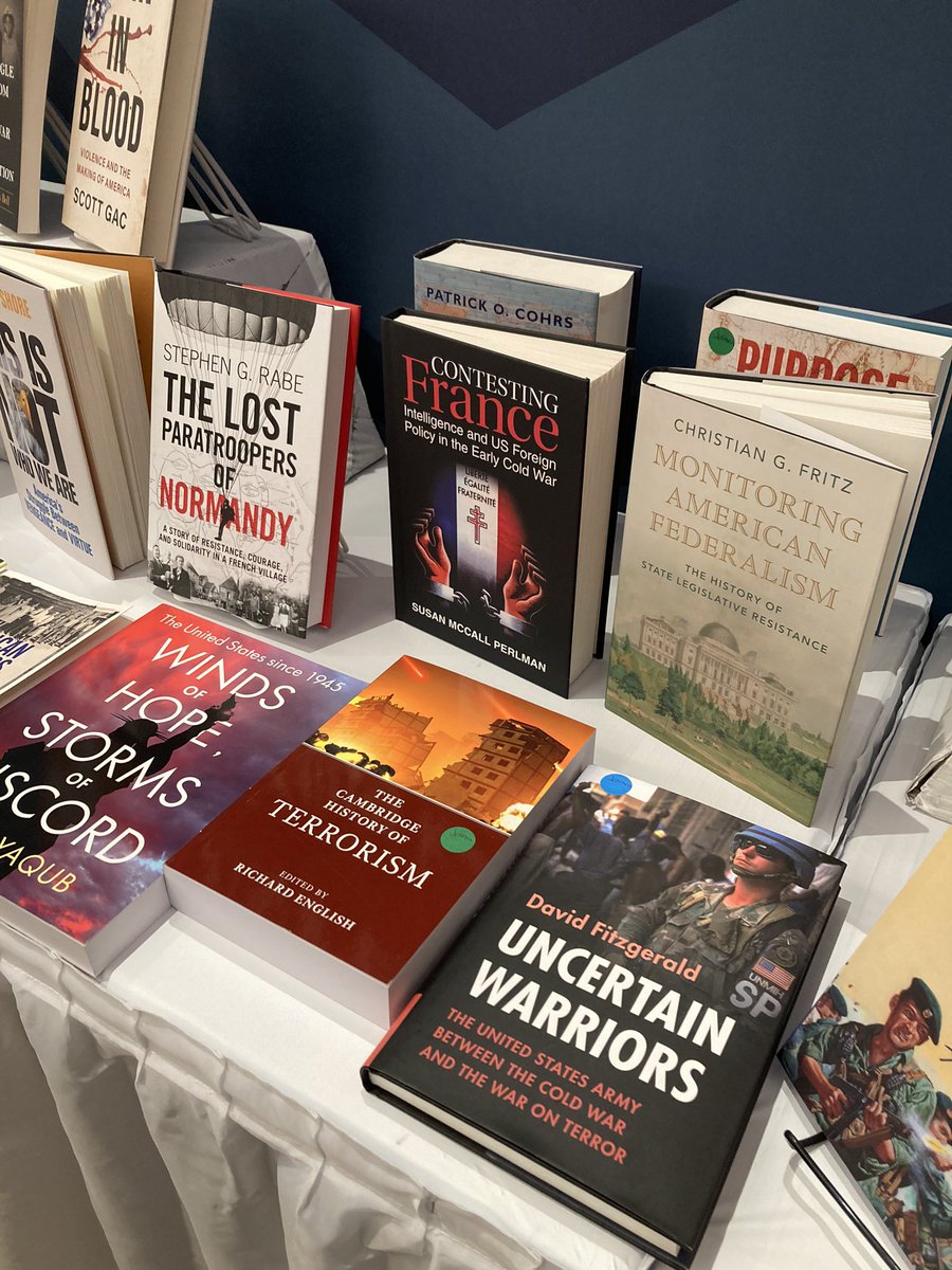 So happy to see my new book Contesting France: U.S. Intelligence and Foreign Policy in the Early Cold War on display at the Cambridge University Press booth at #AHA2024. If you want to hear more about new approaches in Intelligence History, come see our panel tomorrow at 10:30!