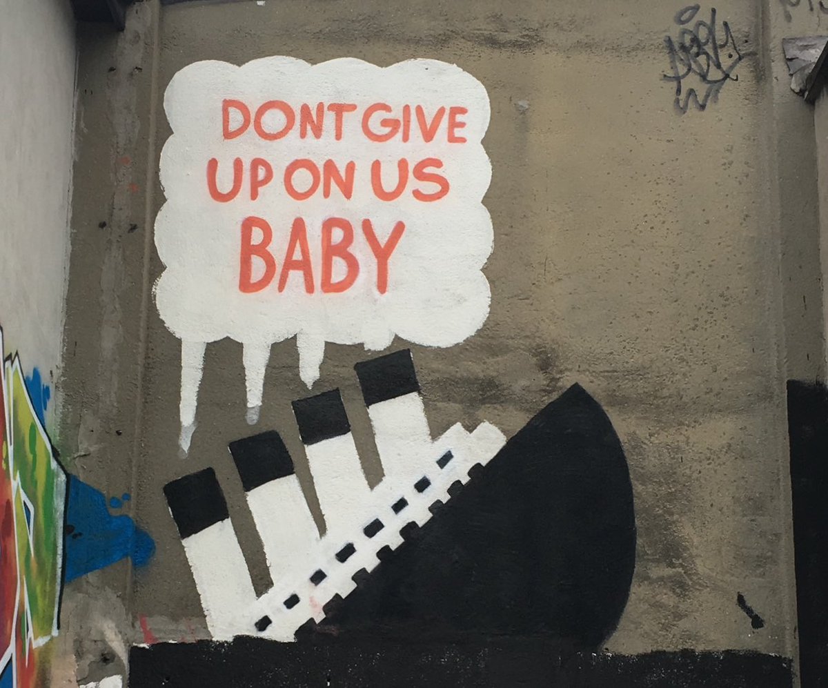 In 2011, I painted a wall on the Tivoli Theatre in Dublin when David Soul was appearing there in a play called “Love Letters”. I wrote my own love letter to Irish History and David’s AM Gold hit, “Don’t Give Up On Us” David saw the work and said, “get off my car” so cool.