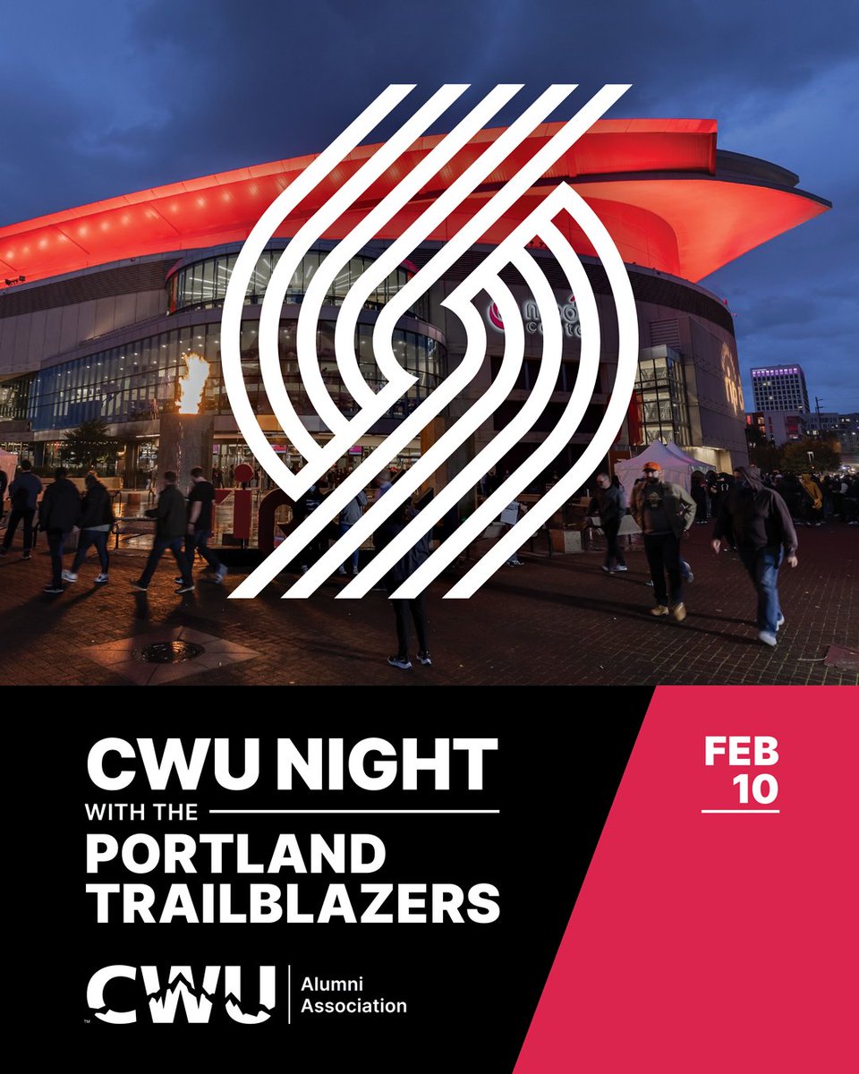 Join us as the Portland Trailblazers take on the New Orleans Pelicans on February 10. Get your CWU branded cross-body bag (while supplies last) when you order tickets through trailblazers.spinzo.com/?group=cwu-wil…
We can’t wait to see you there!