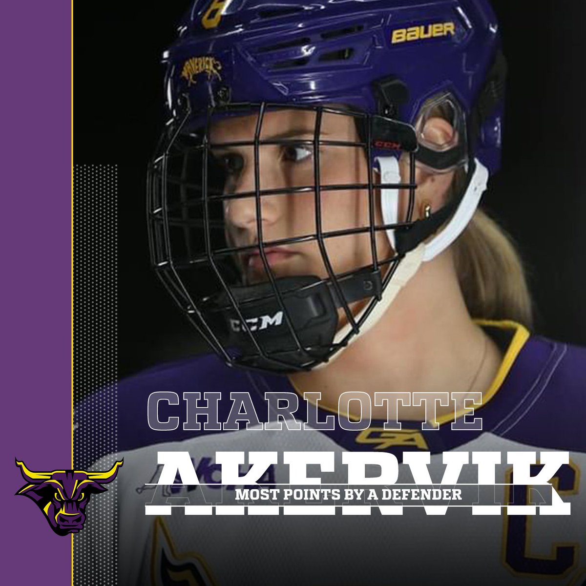 MinnStWHockey's tweet photo. With Charlotte Akervik's 51st point on Langseth's tally, she has accumulated the most points by a defender in MSU history!  

Congratulations #8 https://t.co/cQwTTRMjIe