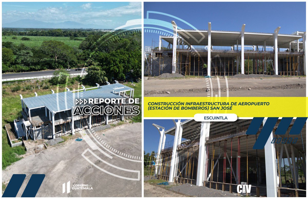 #ReporteDeAcciones |⏩📍 Las labores siguen en la Construcción de Infraestructura del Aeropuerto (Estación de bomberos) San José, Escuintla. 🚧🇬🇹