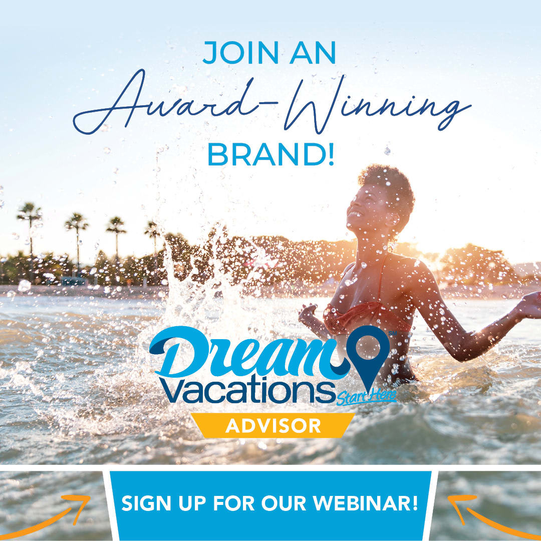 If you're ready for a change and want to be part of an award-winning brand, join our community of independent Travel Advisors at a Dream Vacations Travel Franchise today! Register for our webinar to learn more! bit.ly/3HcQuSW