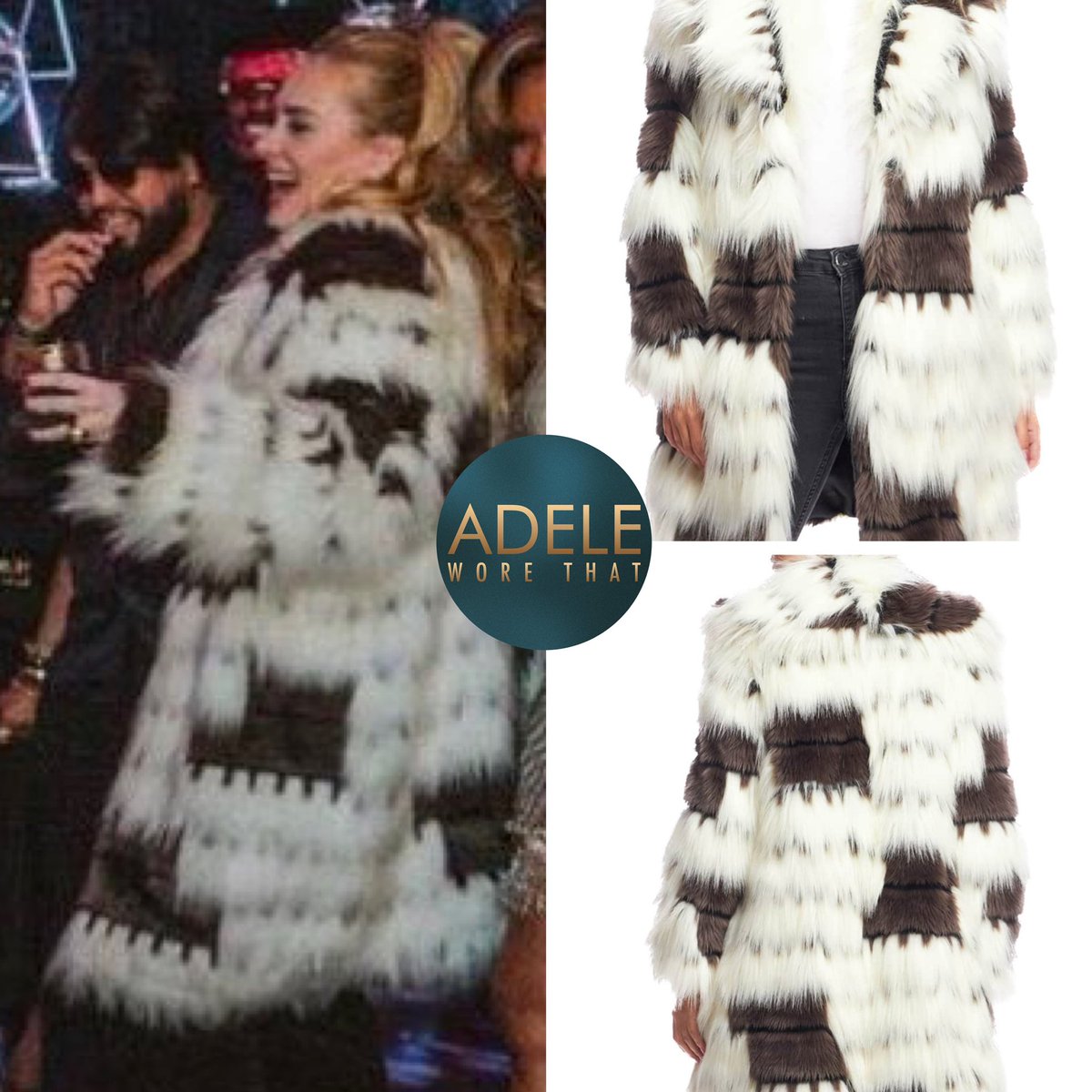 adeleworethat's tweet image. 1|1|24 Adele at LeBron James’s Birthday party via Kevin Hart‘s Instagram post today.

Adele wears the Alter Ego faux fur coat by Fabulous furs £339

instagram.com/p/C1vT50RNrxQ/…