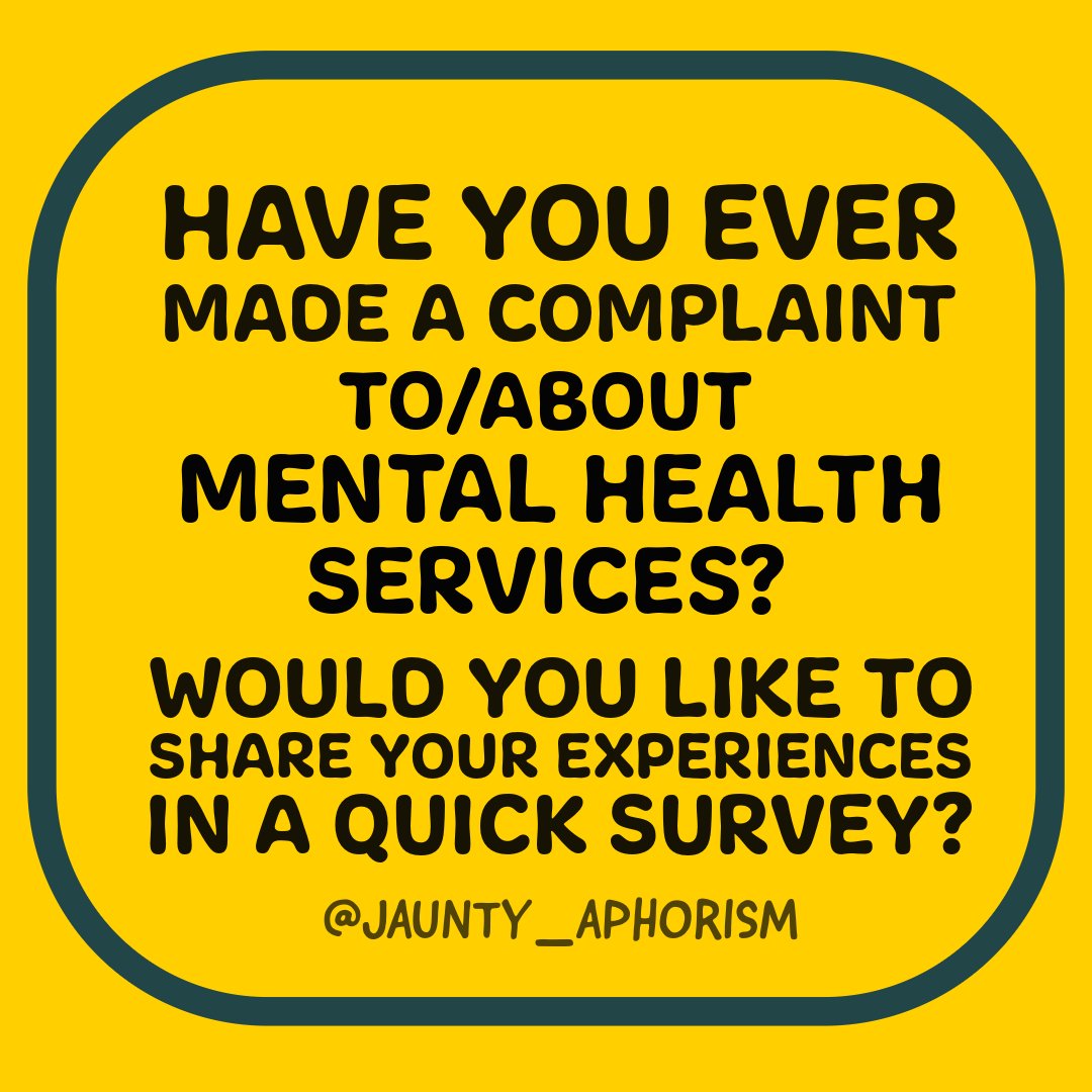 Have you ever made a complaint to/about mental health services (in the UK) regarding yours or someone elses care? What was that like for you?
I would like to write a blog about mental health service complaints, including people's experiences of making a complaint, and 1/