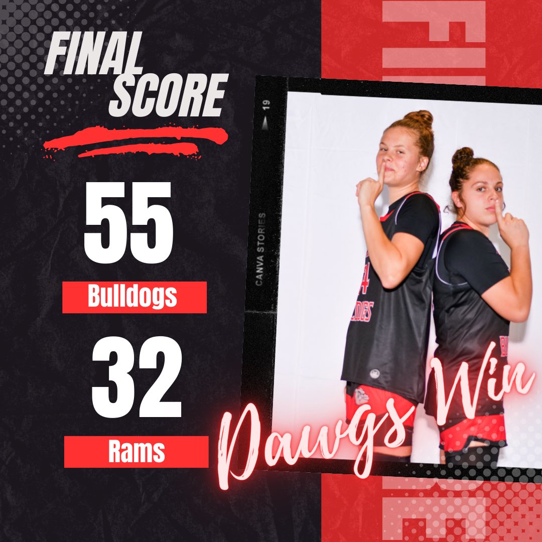 Dawgs Win!! Defeating Hillcrest 55-32. 
Sarah 18pts
Natalie 18pts