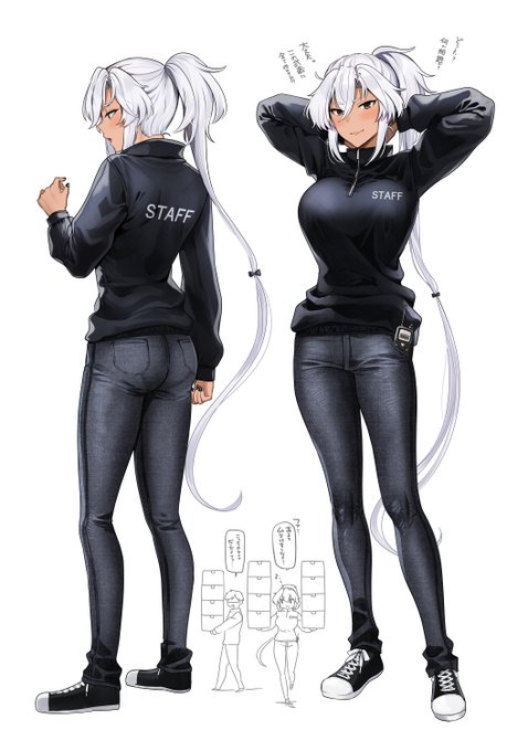 イベントスタッフの中に強者オーラ立ち上ってる長身美女がいる…… 