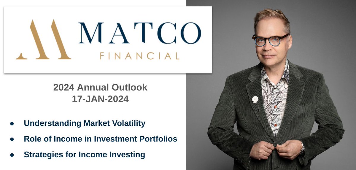 Looking for investing ADVICE and STRATEGIES for 2024? Join me in Calgary Jan 17th as I moderate a panel of experts at @MatcoFinancial Annual Outlook. The event is free, but you do need to register: matcofinancialinc.com/event-registra…
