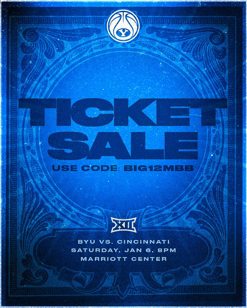 𝗟𝗜𝗠𝗜𝗧𝗘𝗗 𝗧𝗜𝗠𝗘 𝗢𝗙𝗙𝗘𝗥 Visit the below and enter the code BIG12MBB to buy a discounted ticket! Then come enjoy BIG12 Basketball at the Marriott Center! byutickets.evenue.net/cgi-bin/ncomme…