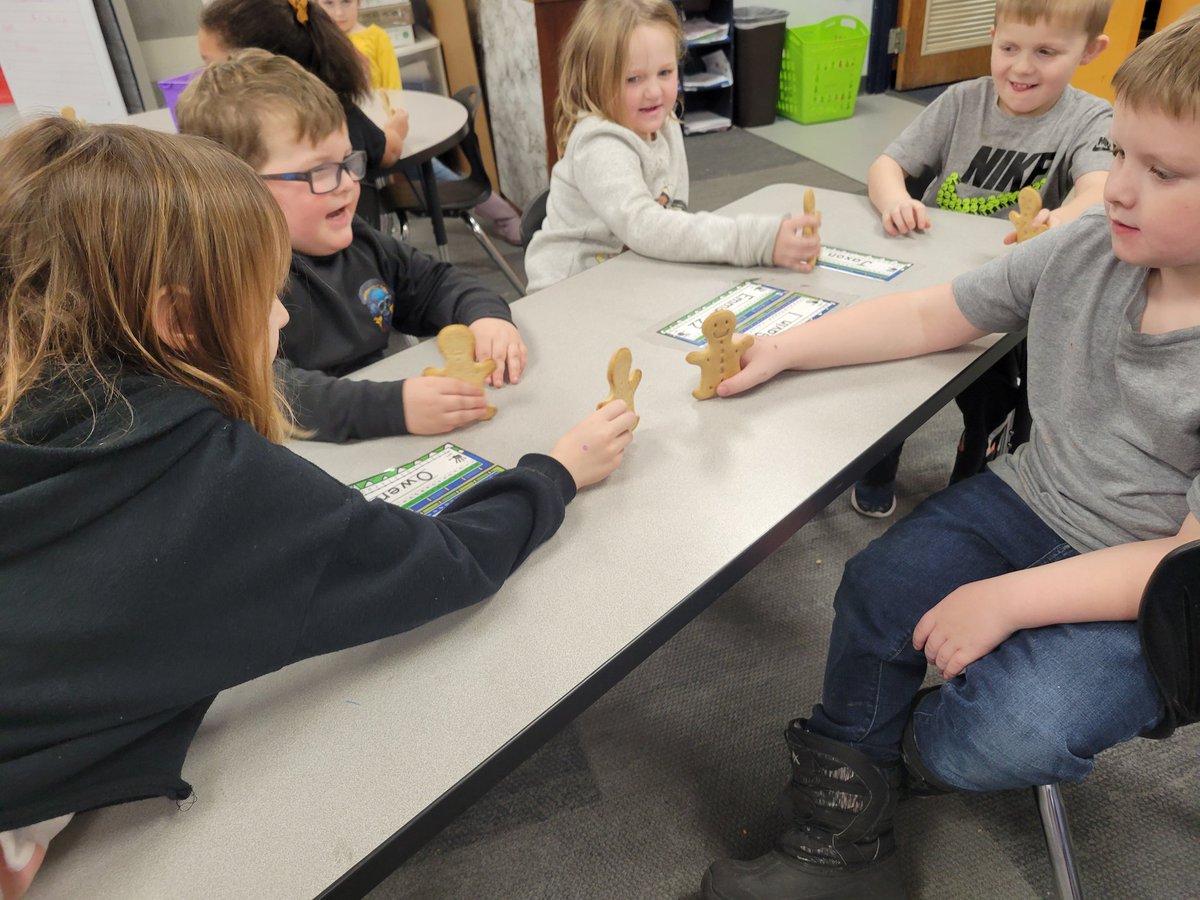 Run, run as fast as you can. You can't catch me. I'm the 
Gingerbread Man! Kindergarten enjoyed a search for the gingerbread man.  Then, they retold the story and made a graph about the first bite. <a href="/CayaKinders/">Lynell Caya</a> <a href="/mrsfuoss/">Amber Fuoss</a> #wcsflight