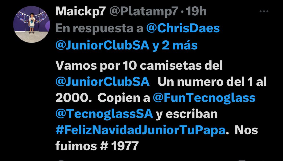 Platamp7's tweet photo. @ChrisDaes @JuniorClubSA @FunTecnoglass @TecnoglassSA Vamos por 5 abonos.  Solo para gente que no haya ganado en el ultimo. Escriban al hashtag y #ExpliquenSuSaladera. @JuniorClubSA @FunTecnoglass @TecnoglassSA tío siempre he participado nunca he ganado y la vez que salió el
Número que dije se lo dieron a otro así o más salado https://t.co/DJYoSfvWDk