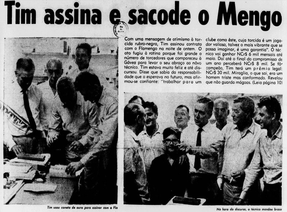 flahistoria's tweet photo. 04/01/1969 #flahistoria
[📰 @jornaldsports]

Tim assina e sacode o Mengo

#FlaTim #Flamengo https://t.co/EDqjWXflIV