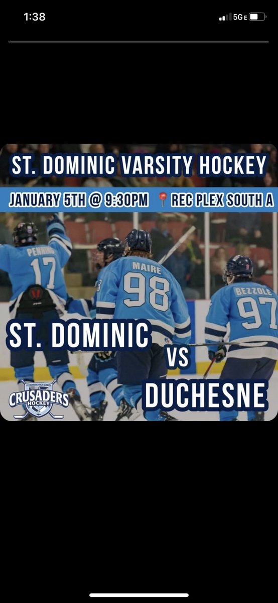 BarstoolStDom's tweet photo. HERE WE GO CRUSADERS ‼️‼️‼️‼️ Good night to ruin a senior night🤝🤝🤝🤝 Show up and show out for the Lads🏒🥅 https://t.co/TEEurrPWVz