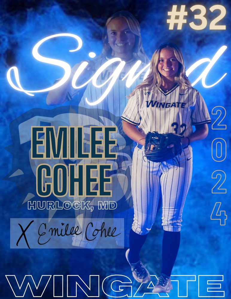 WingateSoftball's tweet photo. Congratulations Emilee!!! Can’t wait to have you in the navy and gold!!! 🎉🐶 @CoheeEmilee https://t.co/k7bcEZpLQZ