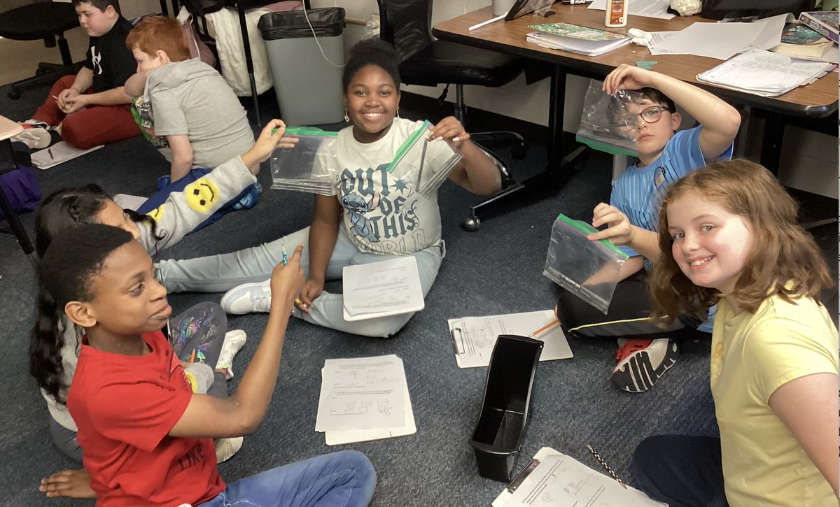 jacqueleo30's tweet photo. Students did some great math work to explore and start interpreting remainders in division problems. They had awesome discussions about the meaning of remainders in different situations as they worked with their groups! #chapelhillchamps https://t.co/Dz06q6cQd1