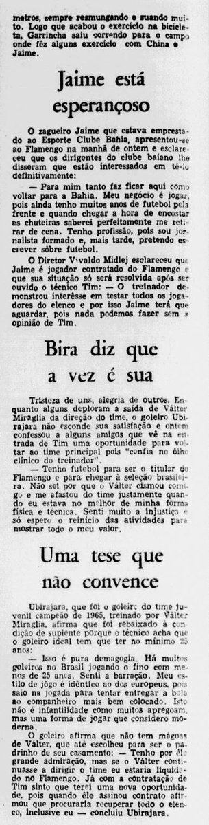 flahistoria's tweet photo. 05/01/1969 #flahistoria
[📰 @jornaldsports]

Tim prepara na Argentina o plano do @Flamengo

🗣️ "- Não prometo o título ao #Flamengo , mas prometo lutar muito para conquistá-lo" - téc. Tim

#FlaTim https://t.co/KSfyf3PGgw