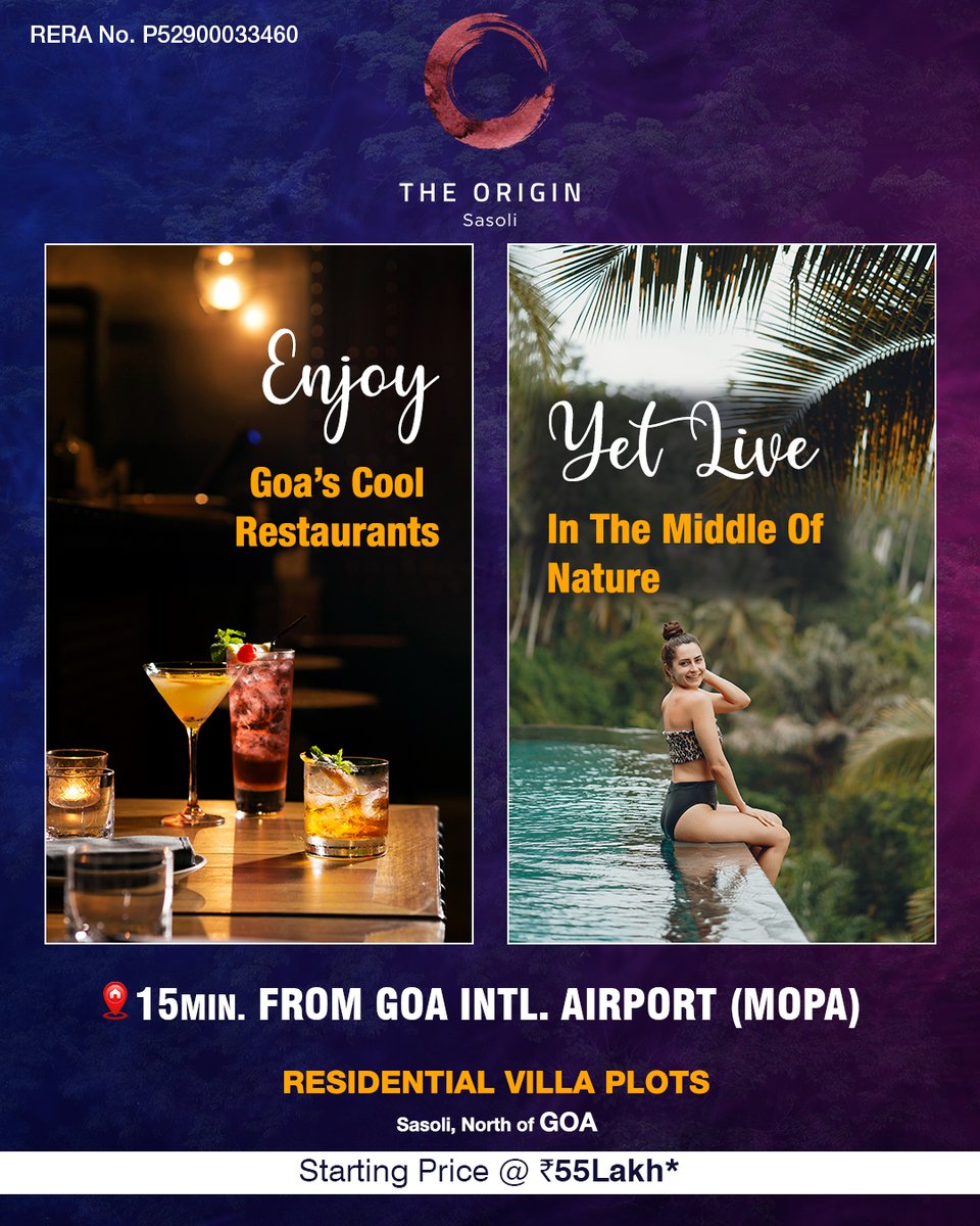 teammadhyam's tweet image. The Origin Launch Phase 2 Residential Villa Plots in the Middle of Nature  Sasoli ,North of Goa.
📷 Plot Size: 5500 sq.ft
📷 Price Starts @Rs. 55 Lakh*
📷 Nearby Goa&apos;s Cool Restaurants
📷Call Now: 9289 644 722
For More Details: buff.ly/3xbnOai
#theoriginsasoli #Goaplots