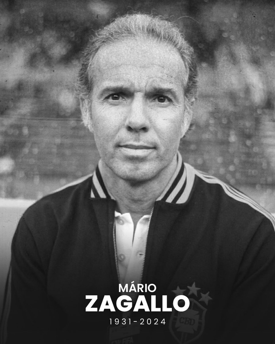 Mário Zagallo, the only man ever to win the World Cup four times, has passed away. 😞🙏
