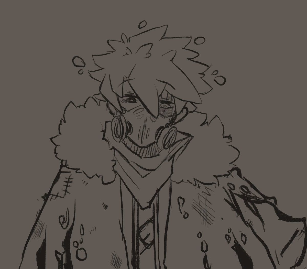 another wip in lieu of a doodle

admin is working on a post-apocalyptic au for the ladder man. might include a couple other hermits in it.