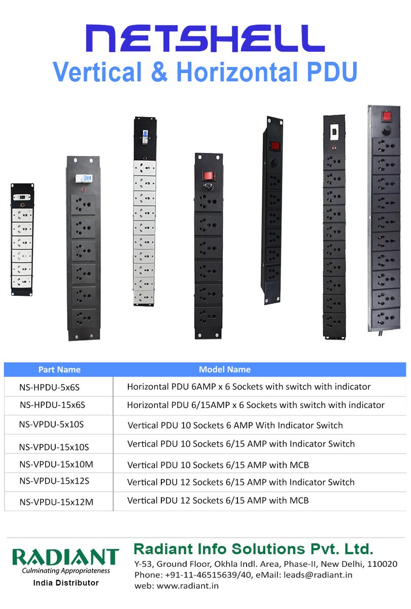 Radiant_in's tweet photo. Netshell: Vertical &amp; Horizontal PDU !

For more info, visit: https://t.co/GvJIjtOGMZ
Learn more: https://t.co/gMVRneZiaj

#netshell #pdu #smartpdus #server #openrack #serverrackspdu #wallmountracks #serverracks #networkrack #bhfyp #radiant #radiantinfosolutions #delhi #india https://t.co/BIvd2Ck3Cc