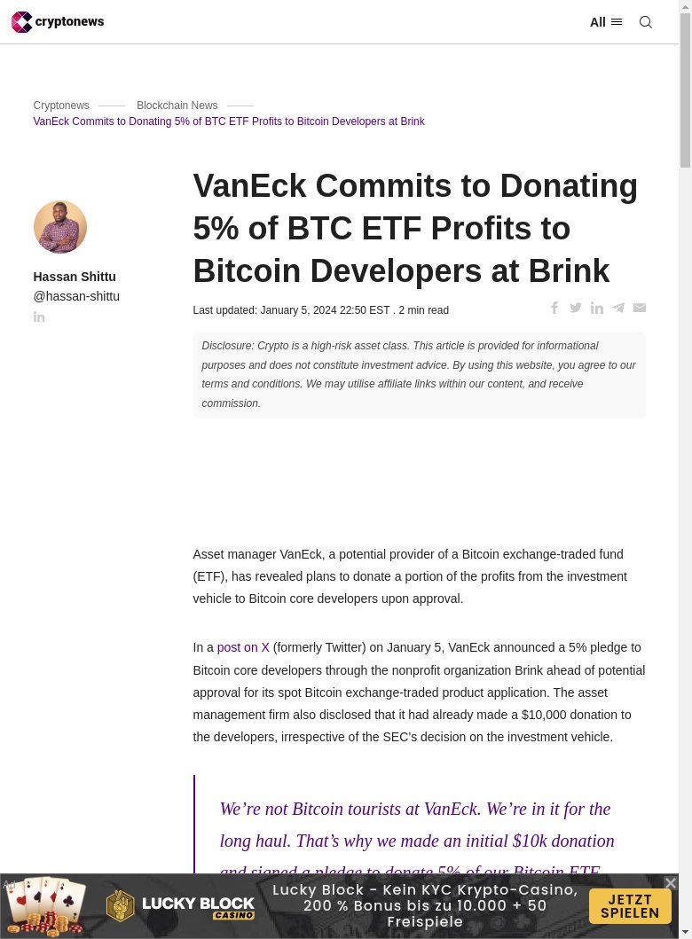 rayan_bibiloni's tweet image. BREAKING NEWS :  VanEck commits to donating 5% of BTC ETF profits to Bitcoin developers, supporting further development of the cryptocurrency. cryptoeco.net/tw/8e62.html  #BitcoinDevelopers #BTCETF #Donation