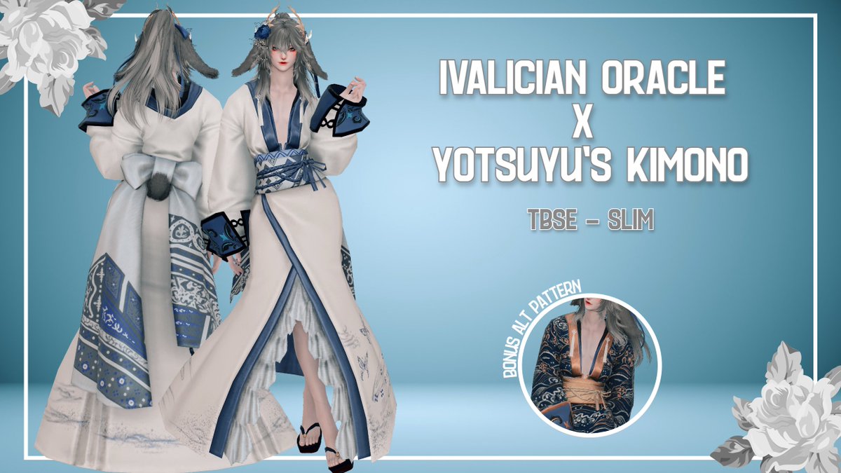 EilaXIV's tweet photo. My first mod! 

A mashup of Yotsuyu's Kimono and the Ivalician Oracle Casting top.

Use #Nekotreats if you take screenies in this so I can shower them with love ❤️
Links below https://t.co/xMxiF4GNCI