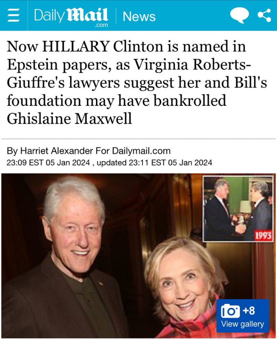 Hillary should’ve been locked up with bill in prison a long time ago. 

#EpsteinClient #BillClinton #GhislaineMaxwell #EpsteinIsland
