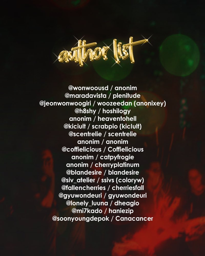 SwevenSanctuary's tweet photo. Yayang di sini! Berikut adalah daftar nama penulis yang berpartisipasi dalam event Sweven: HHU Edition. 

Ada yang bisa tebak tulisan mereka yang mana? 😜 https://t.co/dZ6he7ULyZ