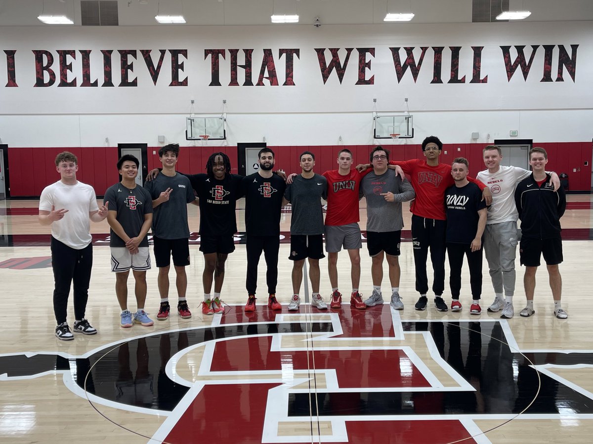 SDSU_MBB_MGRS's tweet photo. Always great start to conference play  with a win as we move to 2-0 on the season. Thank you UNLV Managers for coming through!
@ManagerGames_ 

Final Score: 106-69 https://t.co/ItOY12SBg2