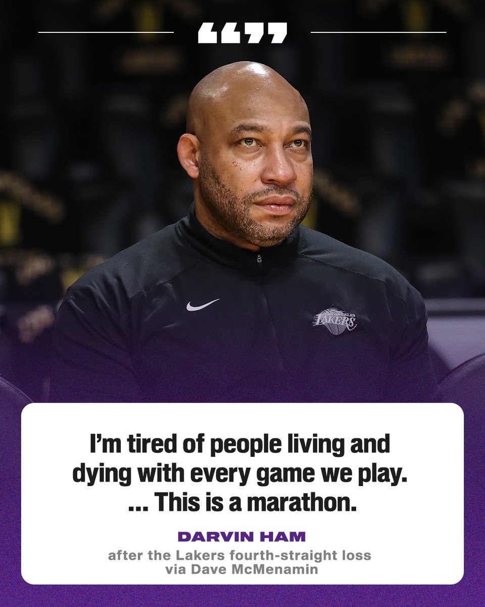 ESPNNBA's tweet photo. Darvin Ham after the Lakers loss to the Grizz.

(via @mcten) https://t.co/4golRJoi31