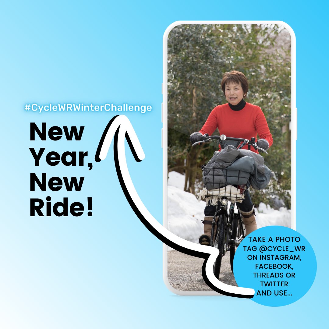 Cycle_WR's tweet photo. New Year, New Ride!
Start riding your bike in this snow and submitting your photos until 31 January 2024.
How To Enter:
Follow us at @Cycle_WR.
Tag us @Cycle_WR on Twitter.
Use #CycleWRWinterChallenge.
Post a picture of you and your bike outside, or just of your bike works too. https://t.co/3FbsFHaNP0